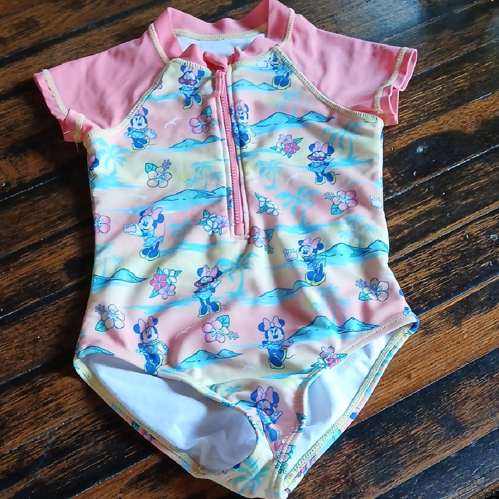 Disney Kids Rashguard - Pink and White